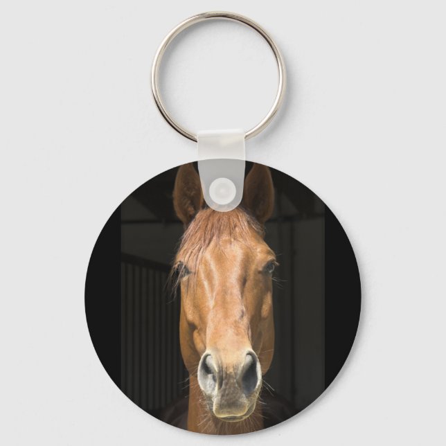 Horse Face Photograph Key Ring (Front)