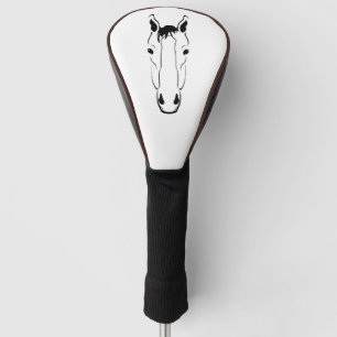 Horse face silhouette golf head cover
