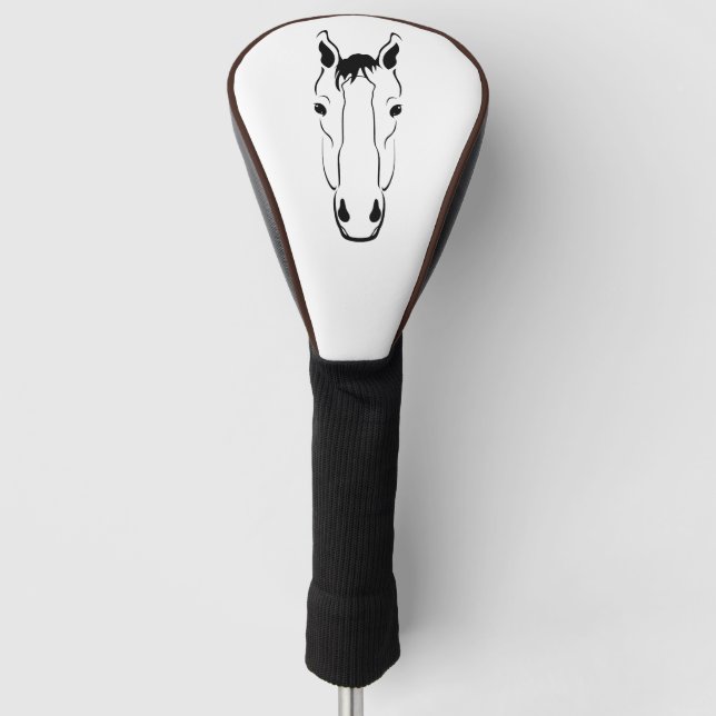 Horse face silhouette golf head cover (Front)