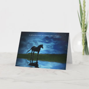 Horse Fantasy Edgar Allan Poe Blank  Card