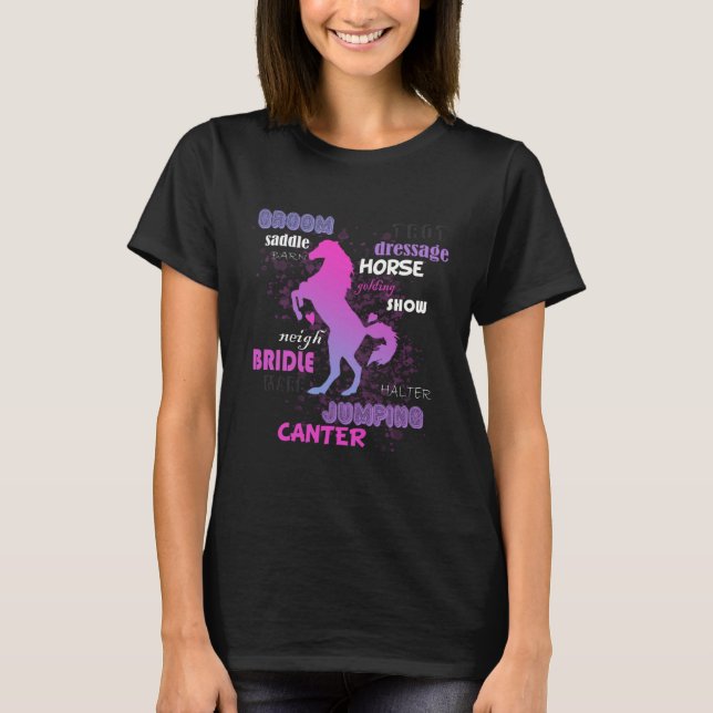Horse Farm Animals Gift for Riding Horse Lovers T-Shirt (Front)