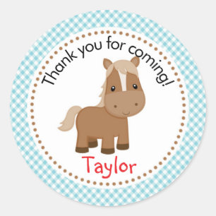 Horse Farm Animals Sticker (Barnyard, Blue)