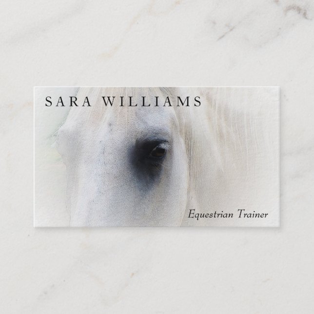 Horse Farm Equestrian Trainer Horseback Riding Business Card (Front)