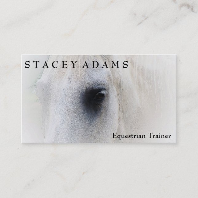 Horse Farm Equestrian Trainer Horseback Riding Business Card (Front)