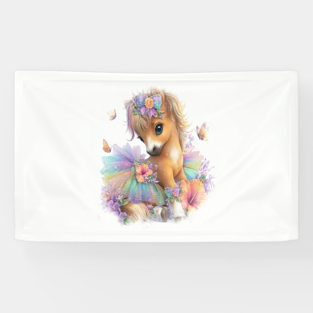 Horse Farm Rainbow Summer Banner (Horizontal)