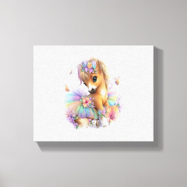 Horse Farm Rainbow Summer Canvas Print (Front)