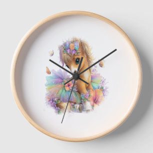 Horse Farm Rainbow Summer Clock