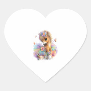 Horse Farm Rainbow Summer Heart Sticker