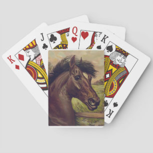 horse farm ranch ride sports western equine pet playing cards