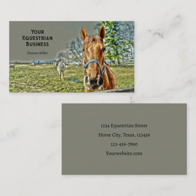 Horse Farm Rustic Country Business Card (Front/Back)