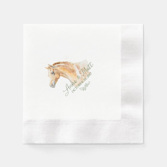 Horse Farm Wedding cocktail napkin (Front)