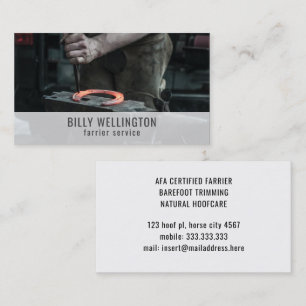 Horse Farrier Blacksmith Horseshoeing Equine Trim  Business Card