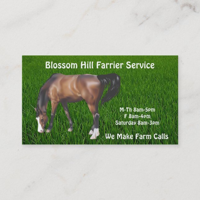Horse  Farrier Business Card (Front)
