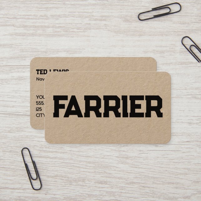 Horse Farrier Business Card (Front/Back In Situ)
