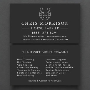 Horse Farrier Horseshoeing Business Card