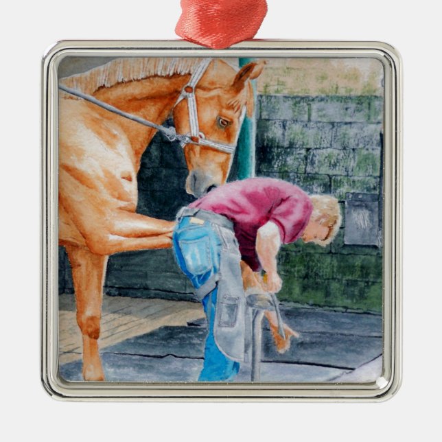 Horse Farrier Metal Tree Decoration (Front)