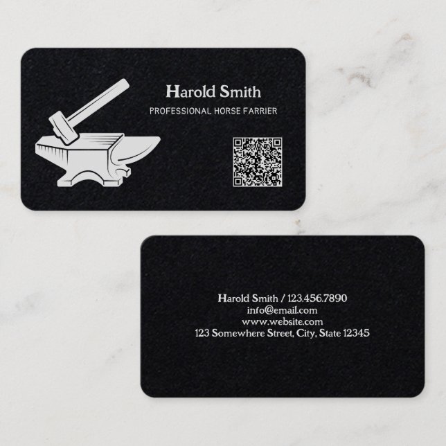 Horse Farrier Premium QR Business Card (Front/Back)