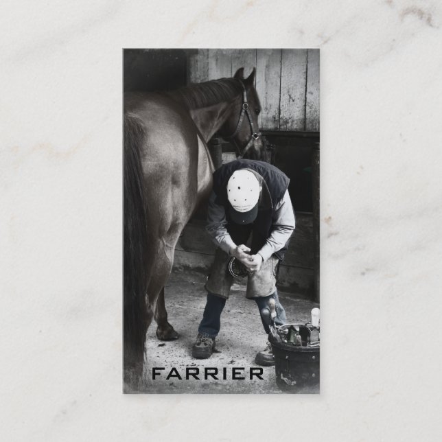 Horse Farrier Services - Hoof Trim and Shoe Business Card (Front)