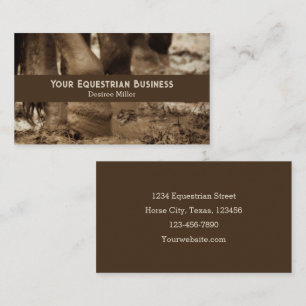 Horse Feet Western Vintage Sepia Brown Rustic Business Card