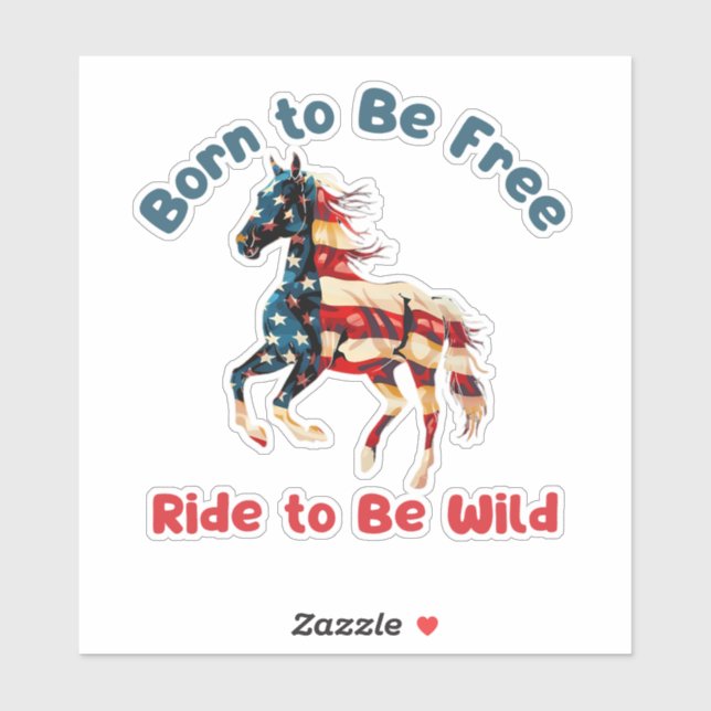 Horse  Flag America (Sheet)