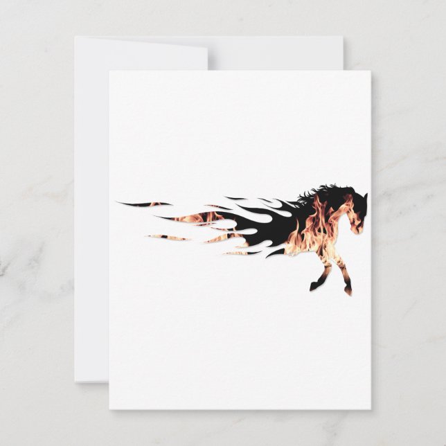 Horse Flames, Horse Logo, Horse Holiday Card (Front)