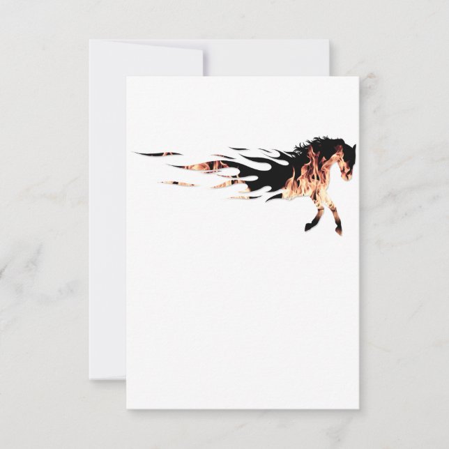 Horse Flames, Horse Logo, Horse Thank You Card (Front)