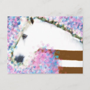 Horse & Floral Postcard