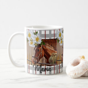 Horse Floral Stripe Mug