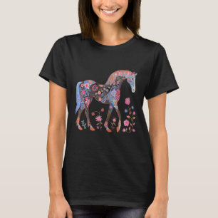 Horse Flowers Horseback Riding Equestrian Horse Gi T-Shirt