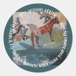 horse fly attire classic round sticker