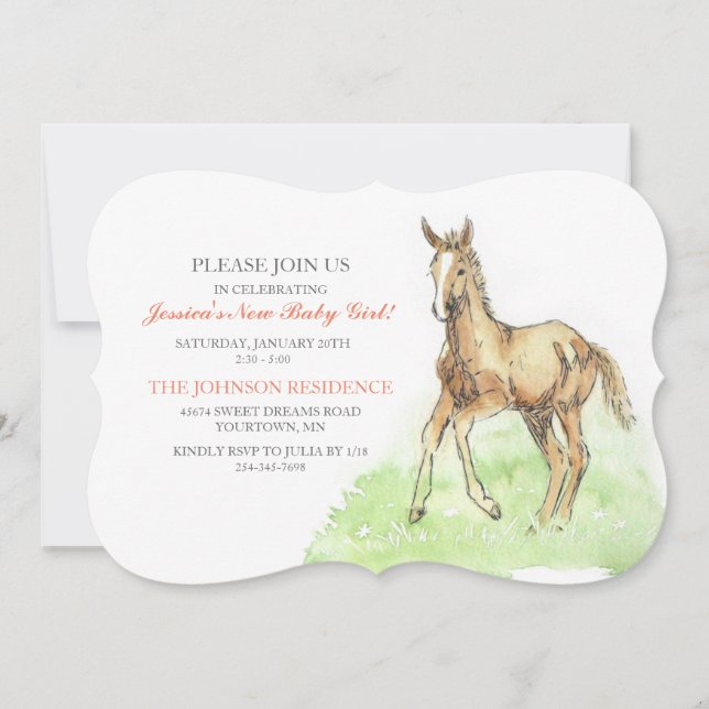 Horse Foal Baby Shower Invitation (Front)