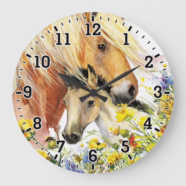 Horse & Foal Wall Clock (Front)