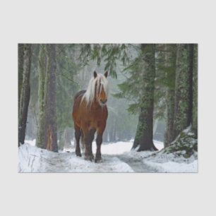 Horse Forest Snow Watercolor Tissue Paper