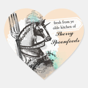 Horse fork chef cooking catering culinary heart sticker