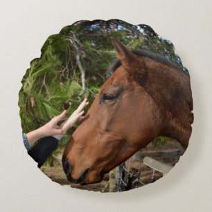 Horse Friend Forever, Round Cushion