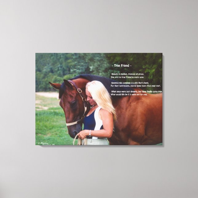 Horse friend poem Stretched Canvas Print (Front)