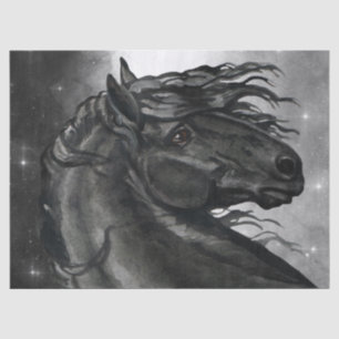 Horse Friesian Breed Watercolor Tissue Paper