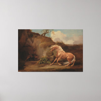 "Horse frightened by a Lion" by George Stubbs art Canvas Print