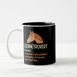 Horse Funny Anatomy Of A Cute Horse Pony 308 Pony Two-Tone Coffee Mug