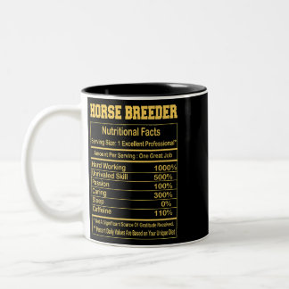 Horse Funny Horse breeder Nutritional Facts Motiva Two-Tone Coffee Mug