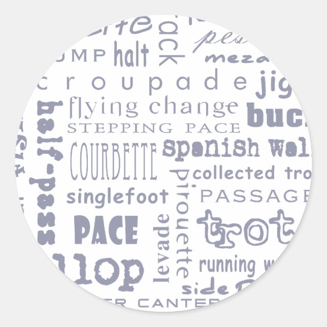 Horse Gaits Classic Round Sticker (Front)