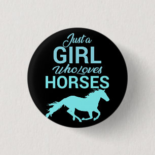 Horse Gallop A Girl Who Loves Horses   3 Cm Round Badge