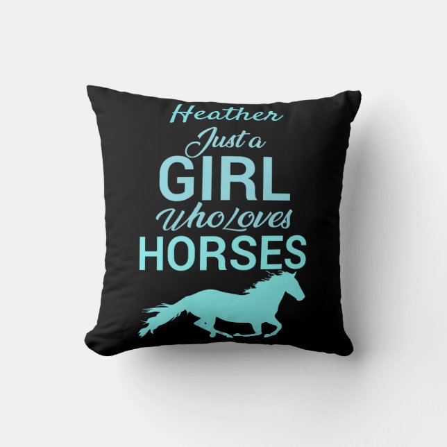 Horse Gallop A Girl Who Loves Horses Personalised  Cushion (Front)