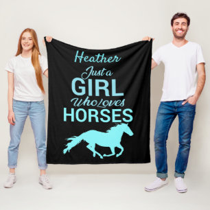 Horse Gallop A Girl Who Loves Horses Personalised Fleece Blanket