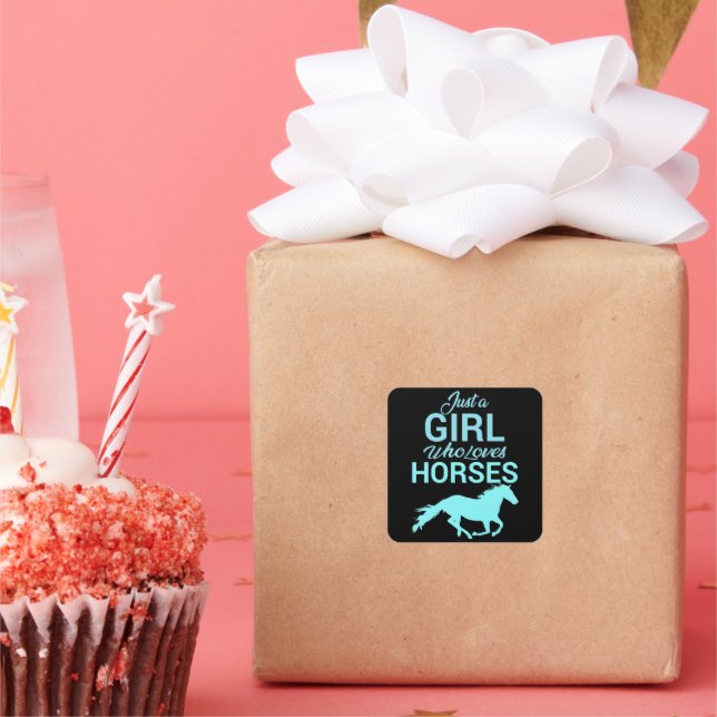 Horse Gallop A Girl Who Loves Horses  Square Sticker (Party)