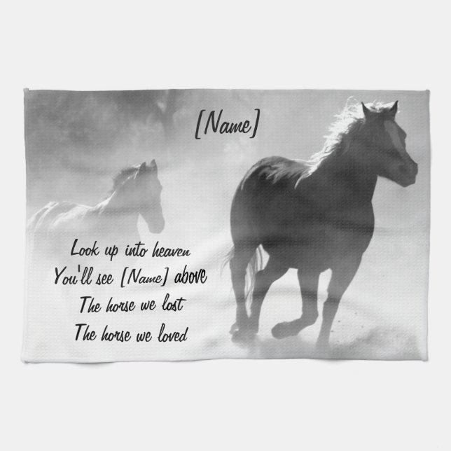 Horse Galloping Out of the Mist Tea Towel (Horizontal)