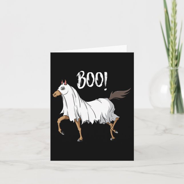 Horse Ghost Costume Fun Equestrian Horse Lover Hal Card (Front)
