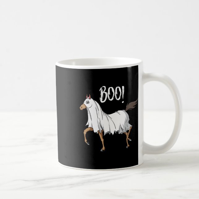Horse Ghost Costume Fun Equestrian Horse Lover Hal Coffee Mug (Right)