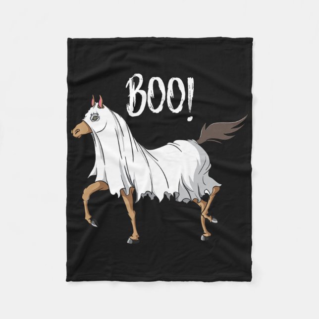 Horse Ghost Costume Fun Equestrian Horse Lover Hal Fleece Blanket (Front)