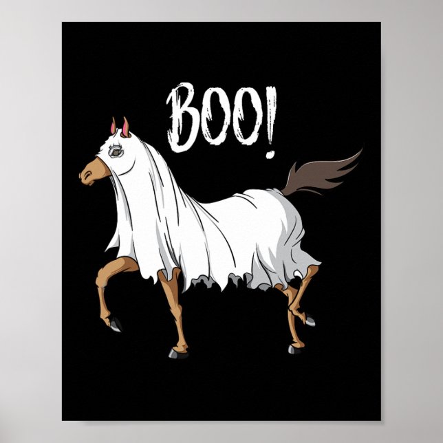 Horse Ghost Costume Fun Equestrian Horse Lover Hal Poster (Front)